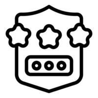 Security shield displaying three stars and password representing data protection vector