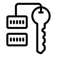 Hotel keycard with key hanging on keycard reader vector