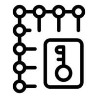 Key performance indicator kpi with key outline icon vector