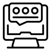 Monitor showing customer feedback with three dot rating scale vector