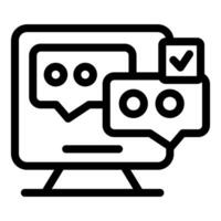 Online survey being completed on a desktop computer vector