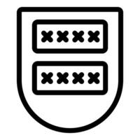 Shield protecting two password fields with hidden characters vector