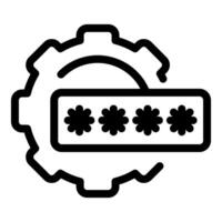 Gear covering password suggesting secure settings vector