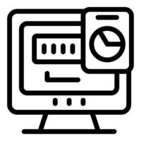 Computer showing statistical analysis with password protection vector