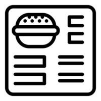 Online food ordering app displaying burger menu on screen vector