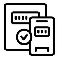 Mobile application checking electricity meter reading icon vector