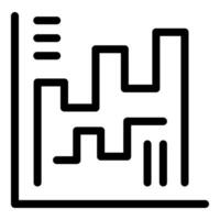 Line chart exhibiting market volatility with peaks and valleys vector