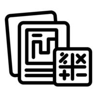 Financial report with charts and calculator icon vector