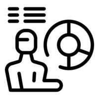 Businessman analyzing data chart for financial growth vector