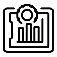 Business analysis software improving company performance with charts and gears vector