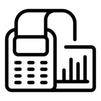 Payment terminal printing sales chart icon showing growing business vector