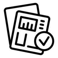 Business report showing positive statistics with check mark icon vector