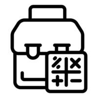 Business portfolio holding calculator with addition subtraction multiplication and division symbols vector