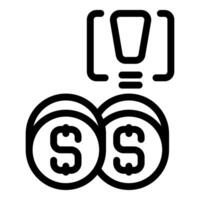 Money problem alert showing financial issue with coins vector