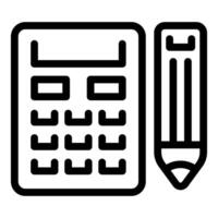 Calculator and pencil representing accounting and finance operations vector