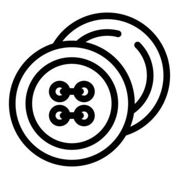 Two buttons lying on top of each other with four holes each vector