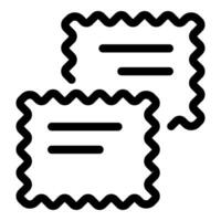 Icon of two pieces of paper with wavy edges representing invoices vector
