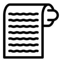 Black and white icon of a paper scroll being rolled up vector