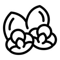 Line style icon representing shelled macadamia nuts for healthy snacking vector
