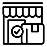 Simple icon depicting an online store confirming an order vector