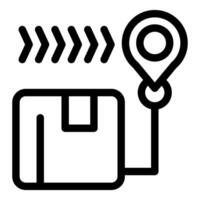 Package being delivered to location marked on map vector