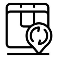 Calendar showing scheduled recurring event with location pin icon vector