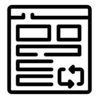 Website refreshing with rotating arrows on screen vector