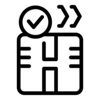 Package being shipped with checkmark indicating successful delivery vector