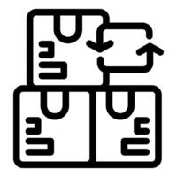 Stack of cardboard boxes moving with arrows for import export business vector
