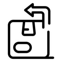 Return process, arrow turning around package, return to sender concept icon vector