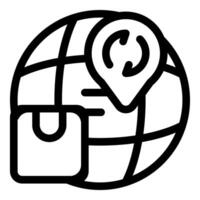 Global delivery service showing return shipping on earth icon vector