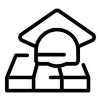Graduation cap resting on top of a stack of books symbolizing education vector