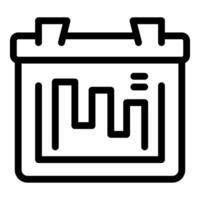 Car battery showing charge level with indicator line icon vector