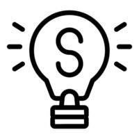 Light bulb shining with letter s inside symbolizing new ideas vector