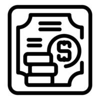 Money stack on invoice showing payment for services rendered vector