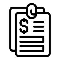 Paperclip holding financial documents with dollar sign representing invoices vector