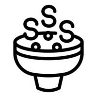 Bowl releasing delicious aroma depicted with smell lines vector