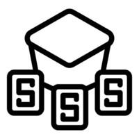 Blockchain network connecting multiple devices with letter s symbol vector