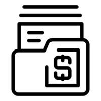 Folder containing documents with dollar symbol representing financial data vector