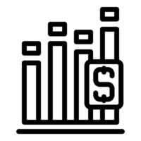 Simple bar chart is showing positive financial results vector