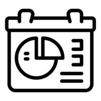 Calendar showing pie chart representing business report vector