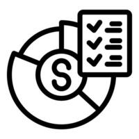 Pie chart representing financial budget planning with checklist vector