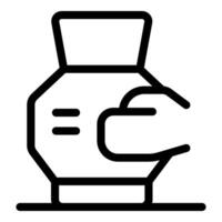 Potter creating clay vase using traditional handcraft technique vector