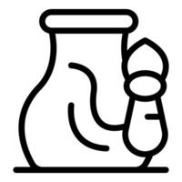 Ceramic workshop class creating handmade pottery with brush icon vector