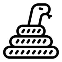 Black mamba snake coiled threateningly showing fangs icon vector