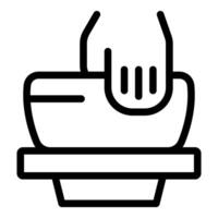 Person putting paper in shredder for secure document destruction vector