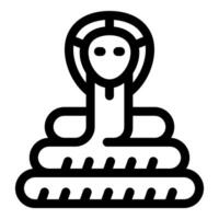 Cobra snake spreading hood while sitting on basket icon vector