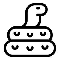 Black and white icon of a snake coiled up, ready to strike vector