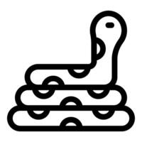 Snake curled up resting on pile of rocks icon vector
