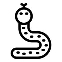 Black mamba snake crawling with tongue out line icon vector